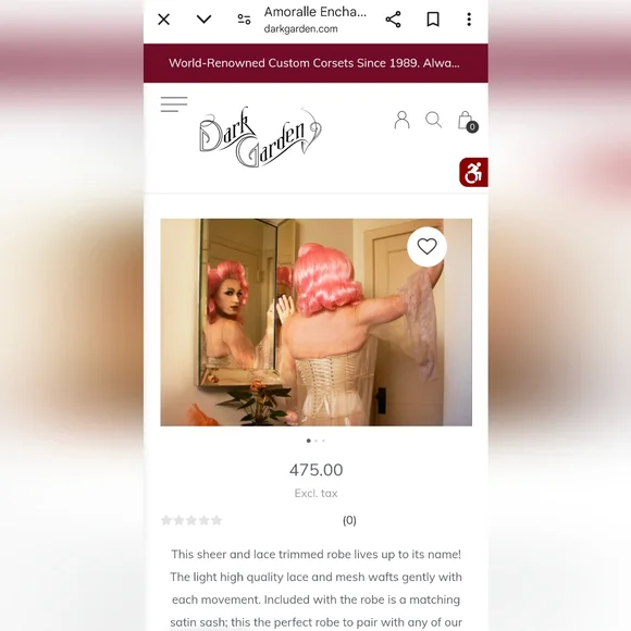 Amoralle Enchanting Robe Sheer Lace Cover Up 💕 TAUPE LACE Le Sexxy $475 - Picture 4 of 16